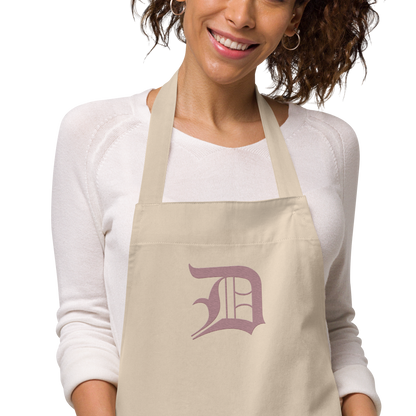 Detroit 'Old English D' Apron (Cherry Blossom Pink) | Unisex Emb.