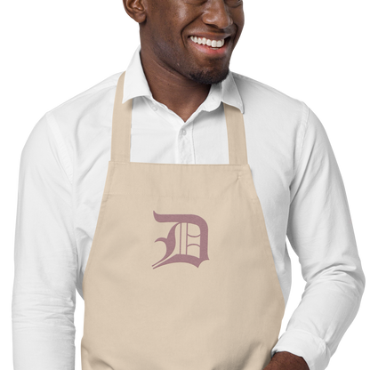 Detroit 'Old English D' Apron (Cherry Blossom Pink) | Unisex Emb.