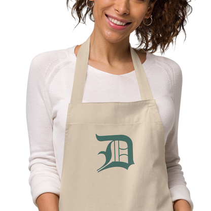 Detroit 'Old English D' Apron (Copper Green) | Unisex Emb.