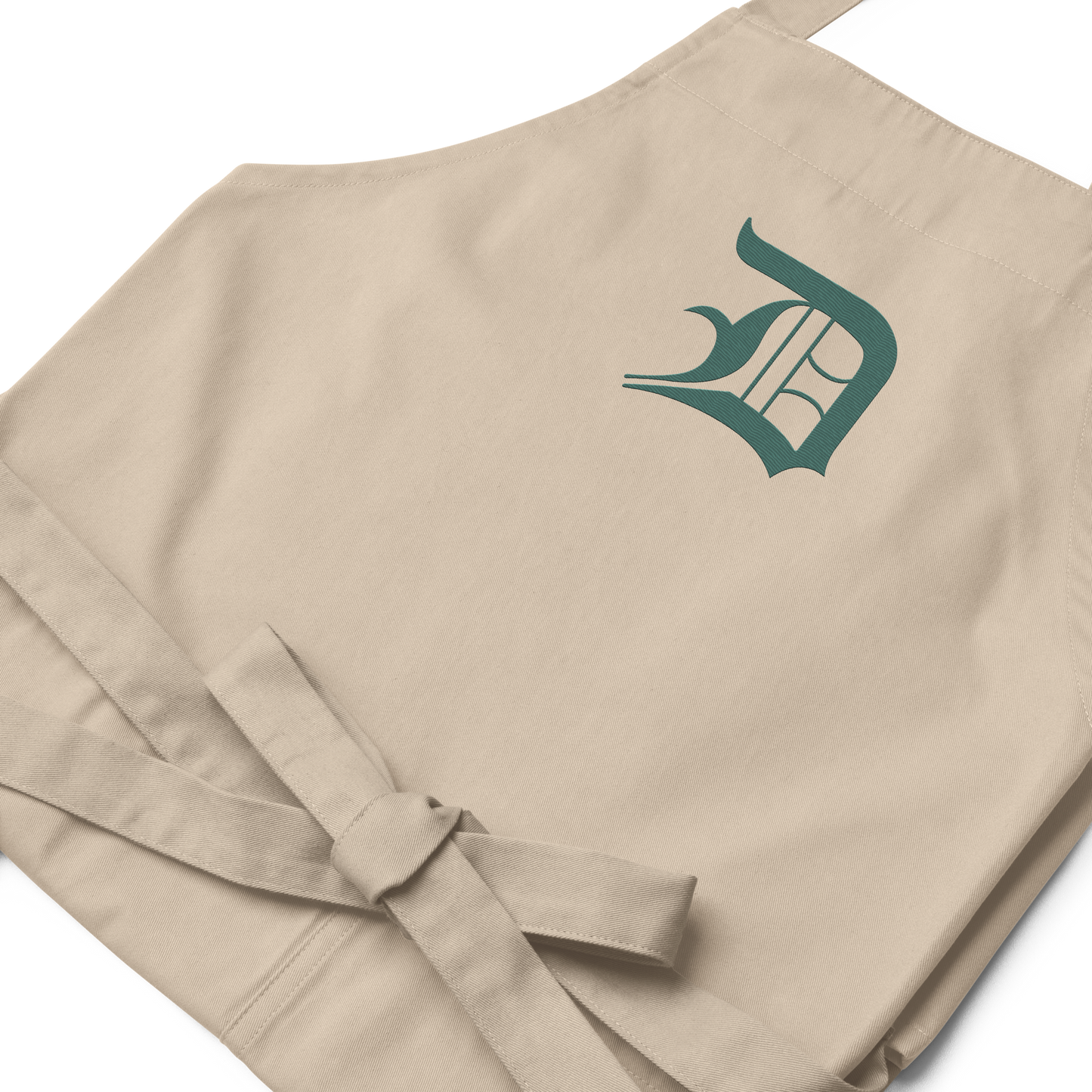 Detroit 'Old English D' Apron (Copper Green) | Unisex Emb.