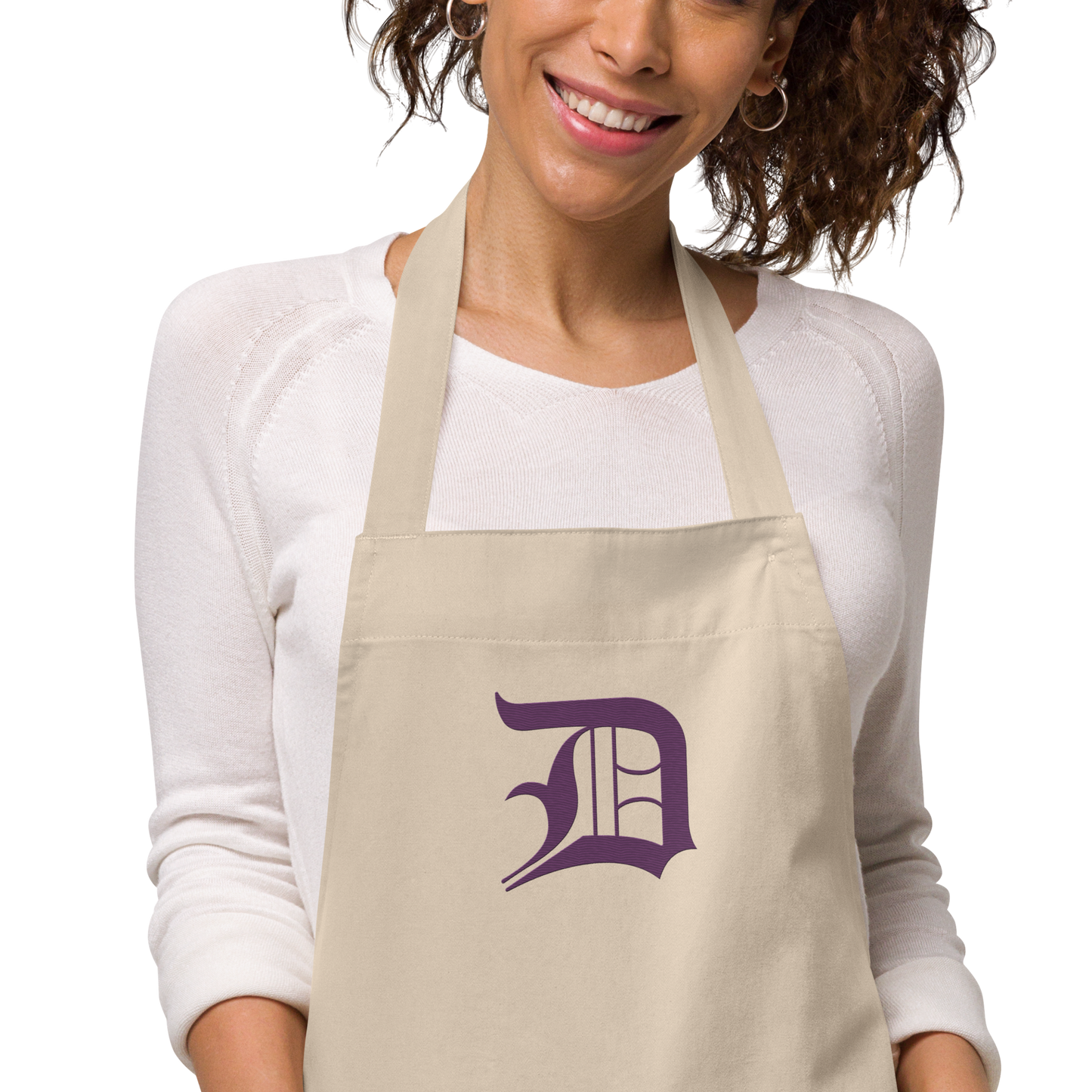 Detroit 'Old English D' Apron (Plum) | Unisex Emb.