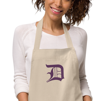 Detroit 'Old English D' Apron (Plum) | Unisex Emb.