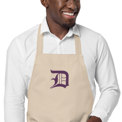 Detroit 'Old English D' Apron (Plum) | Unisex Emb.