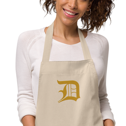 Detroit 'Old English D' Apron (Gold) | Unisex Emb.