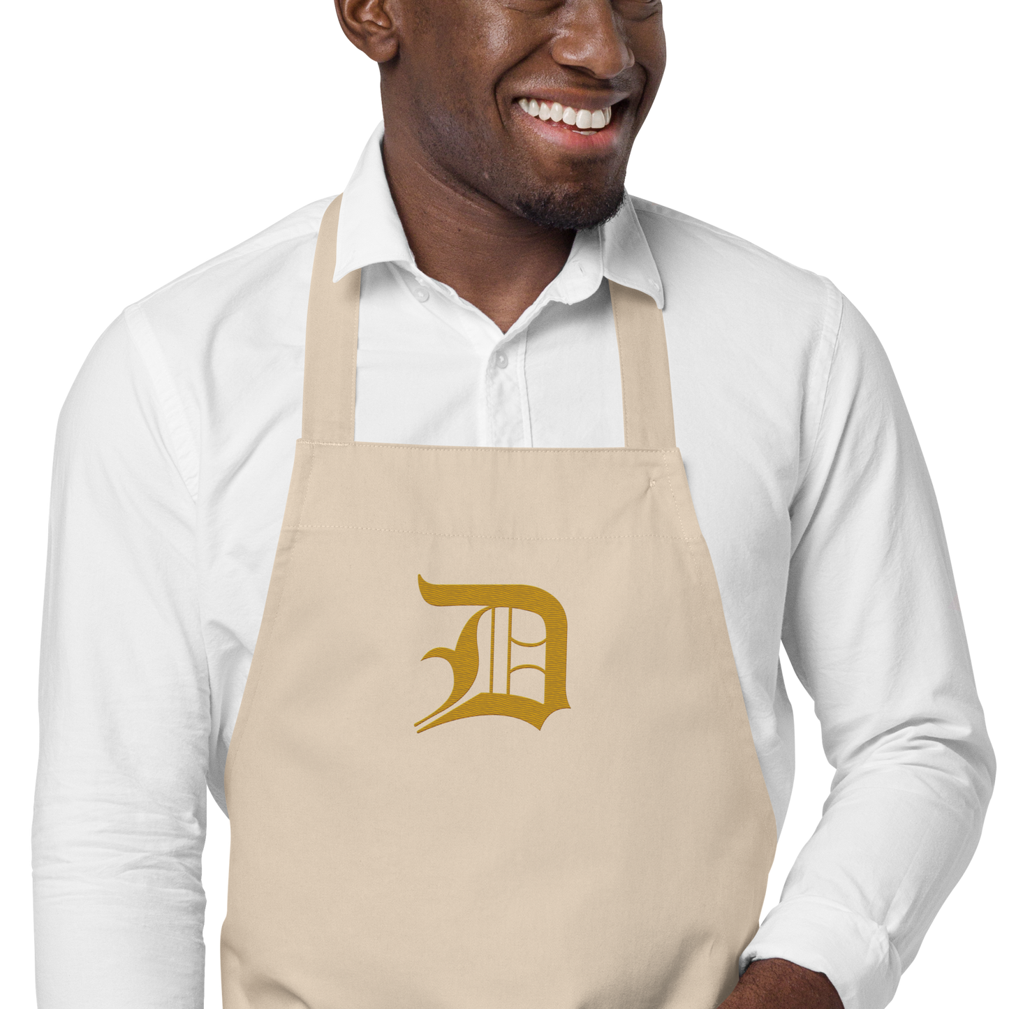 Detroit 'Old English D' Apron (Gold) | Unisex Emb.