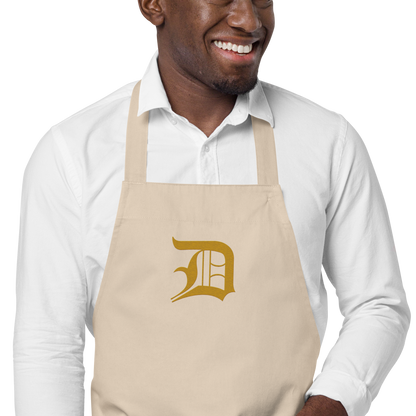 Detroit 'Old English D' Apron (Gold) | Unisex Emb.