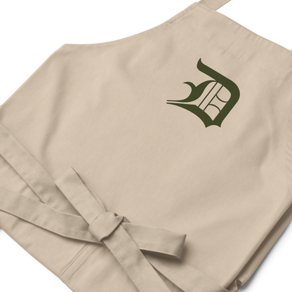 Detroit 'Old English D' Apron (Army Green) | Unisex Emb.