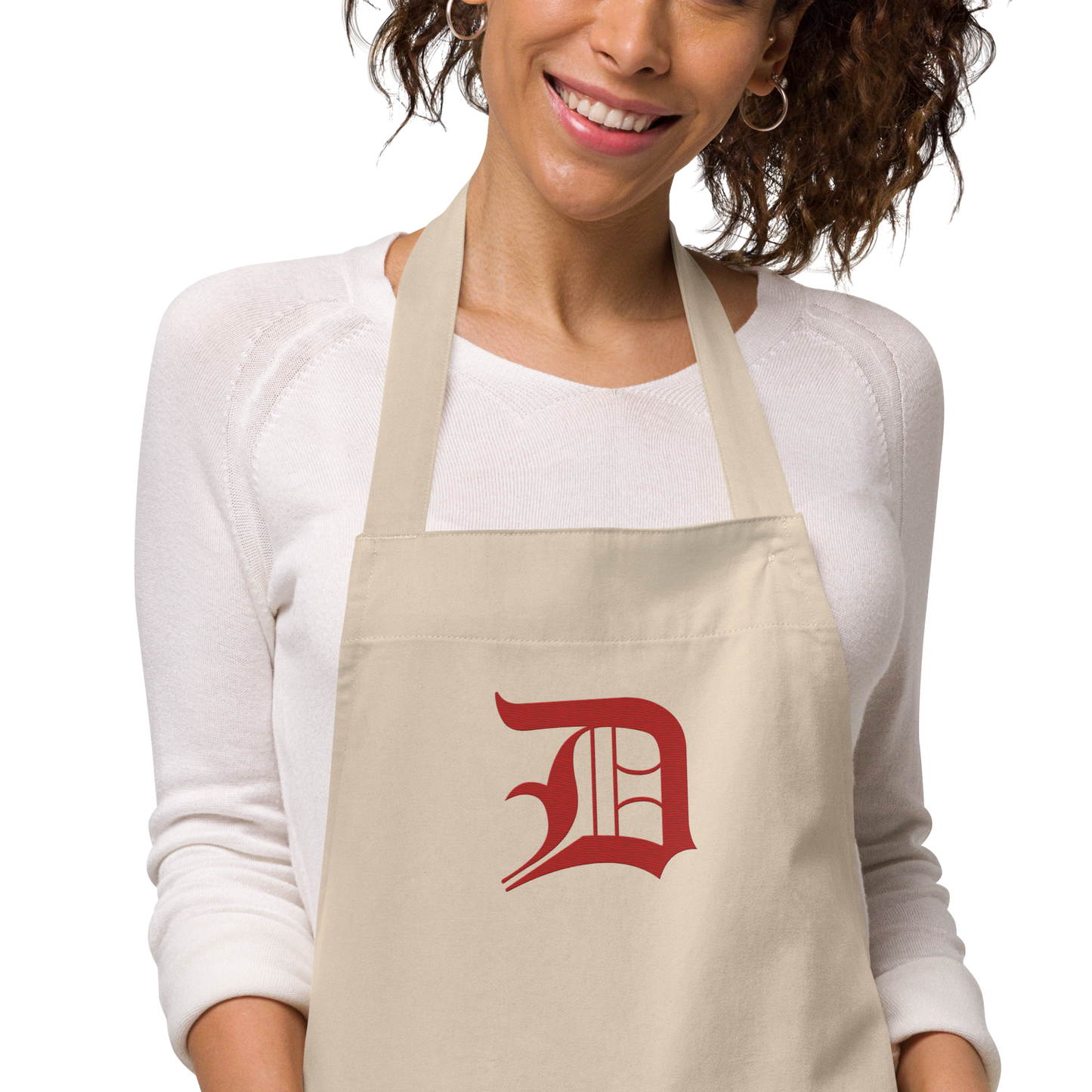 Detroit 'Old English D' Apron (Aliform Red) | Unisex Emb.