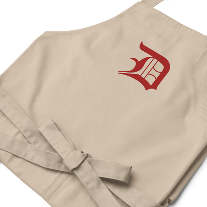 Detroit 'Old English D' Apron (Aliform Red) | Unisex Emb.