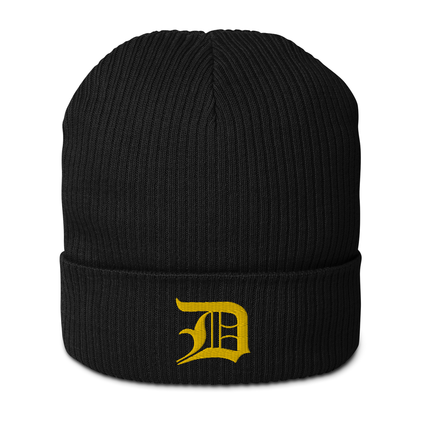 Detroit 'Old English D' Organic Beanie (Gold)