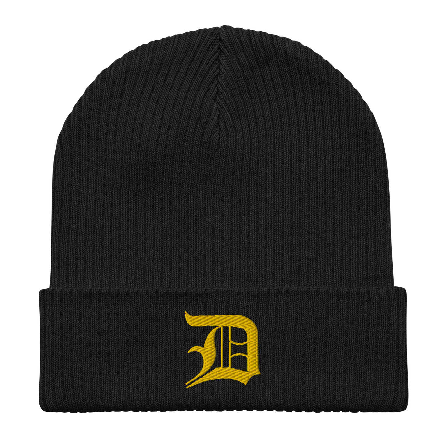 Detroit 'Old English D' Organic Beanie (Gold)