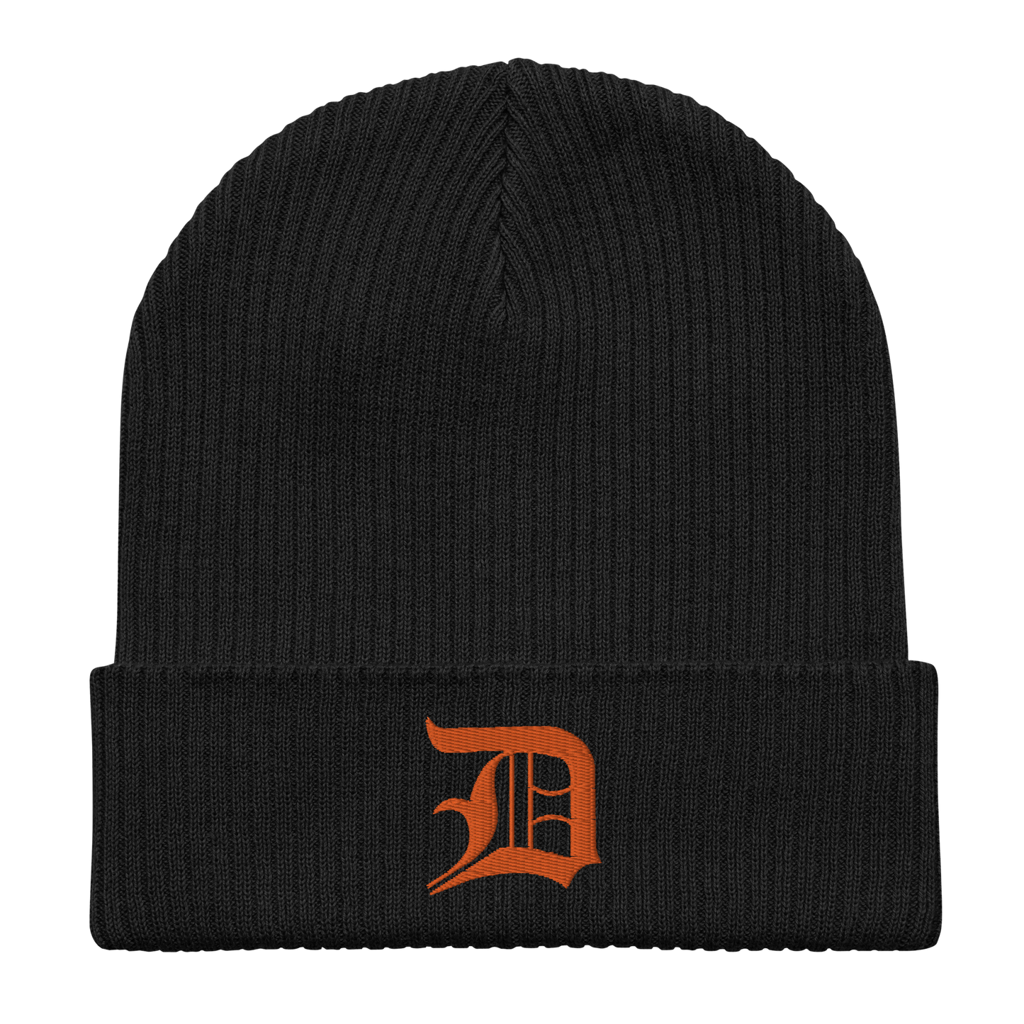 Detroit 'Old English D' Organic Beanie (Orange)