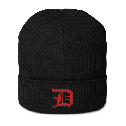 Detroit 'Old English D' Organic Beanie (Red)