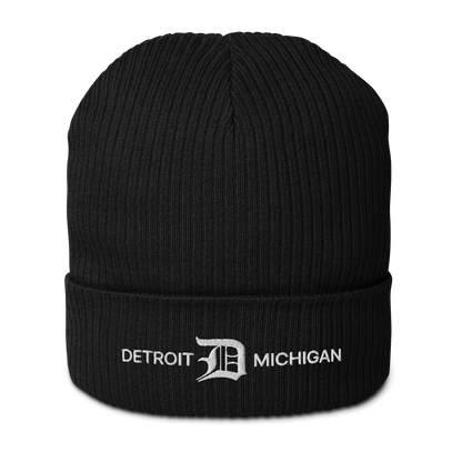 'Detroit Michigan' Organic Beanie (w/ Old English 'D')