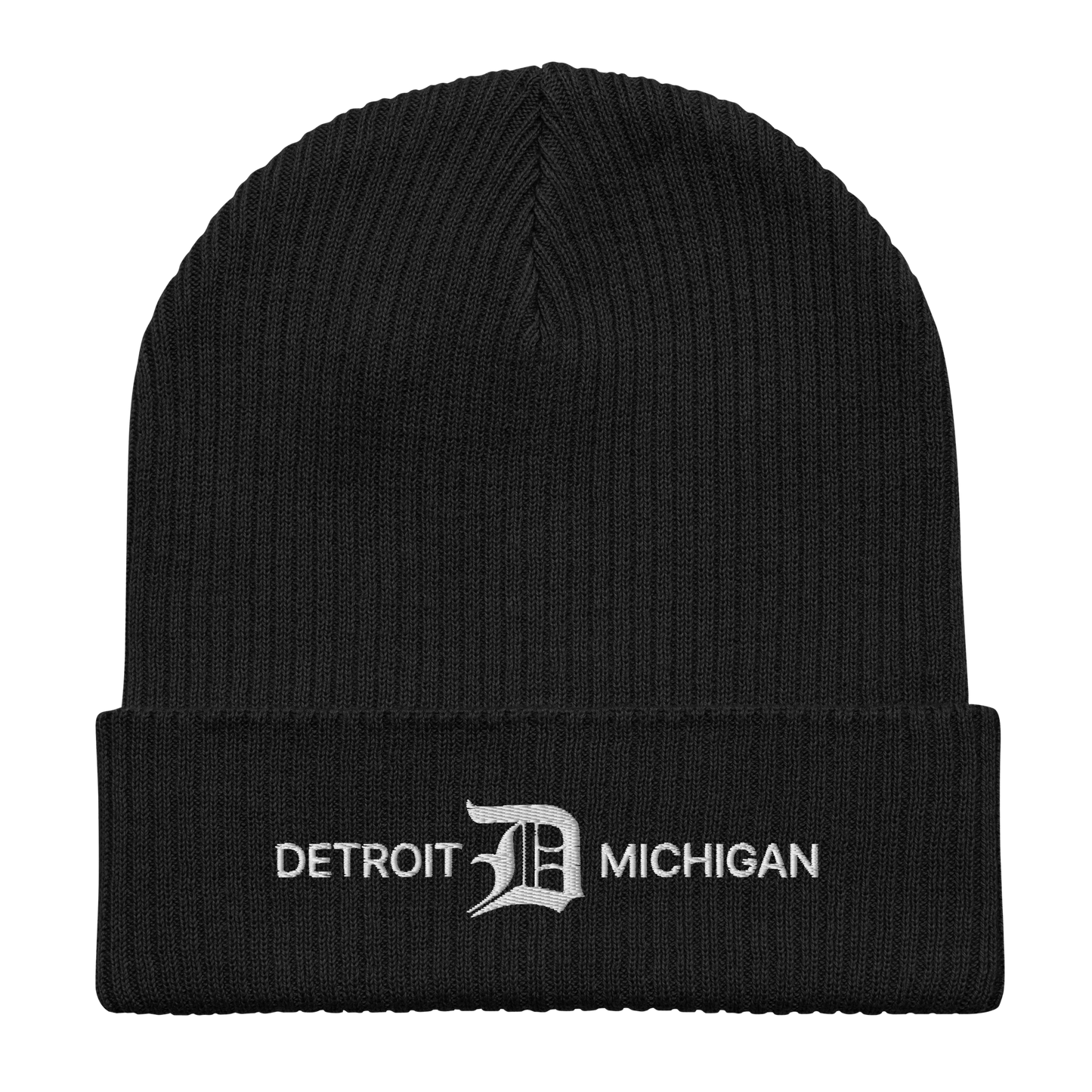 'Detroit Michigan' Organic Beanie (w/ Old English 'D')