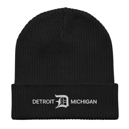 'Detroit Michigan' Organic Beanie (w/ Old English 'D')