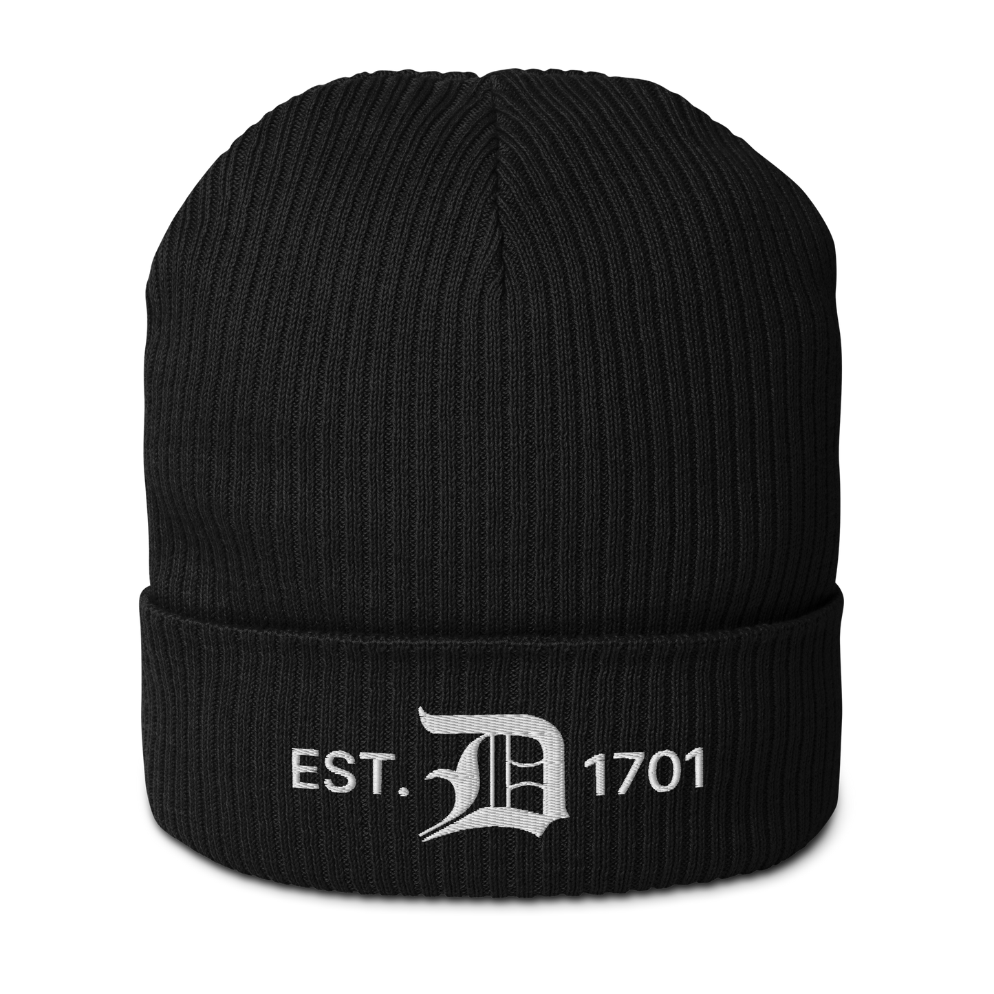 Detroit 'EST. 1701' Organic Beanie (w/ Old English 'D')