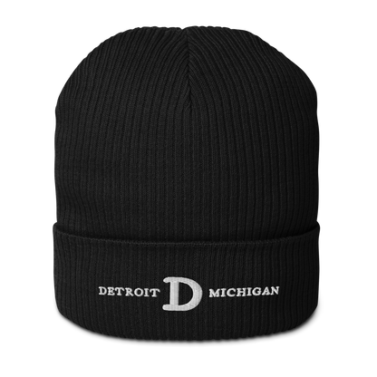 'Detroit Michigan' Organic Beanie (w/ Old French 'D')