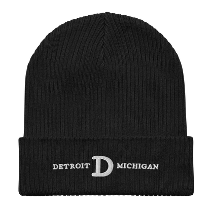 'Detroit Michigan' Organic Beanie (w/ Old French 'D')