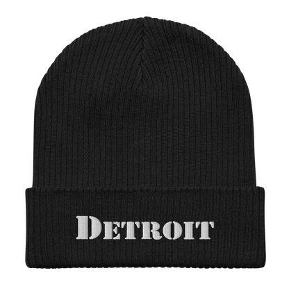 'Detroit' Organic Beanie (Army Font)