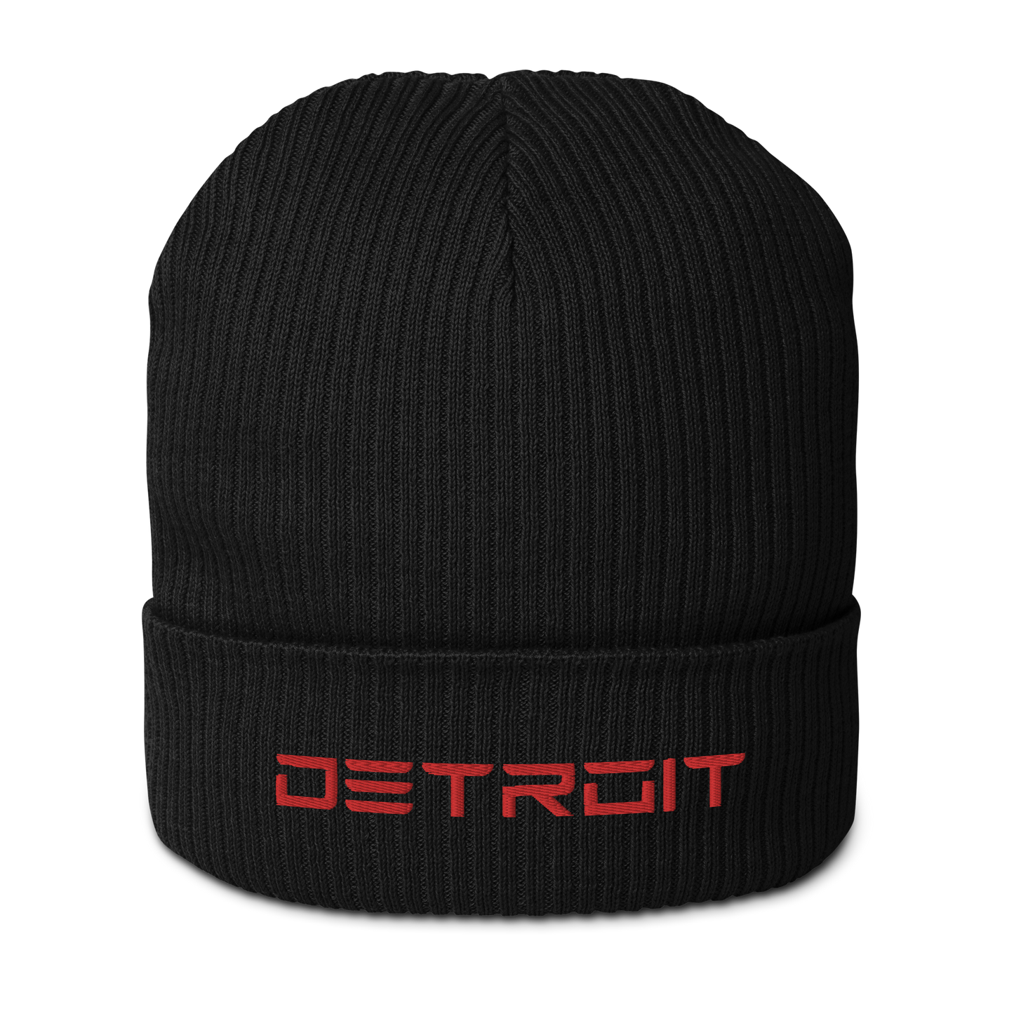 'Detroit'' Organic Beanie (Electric Font) | Red