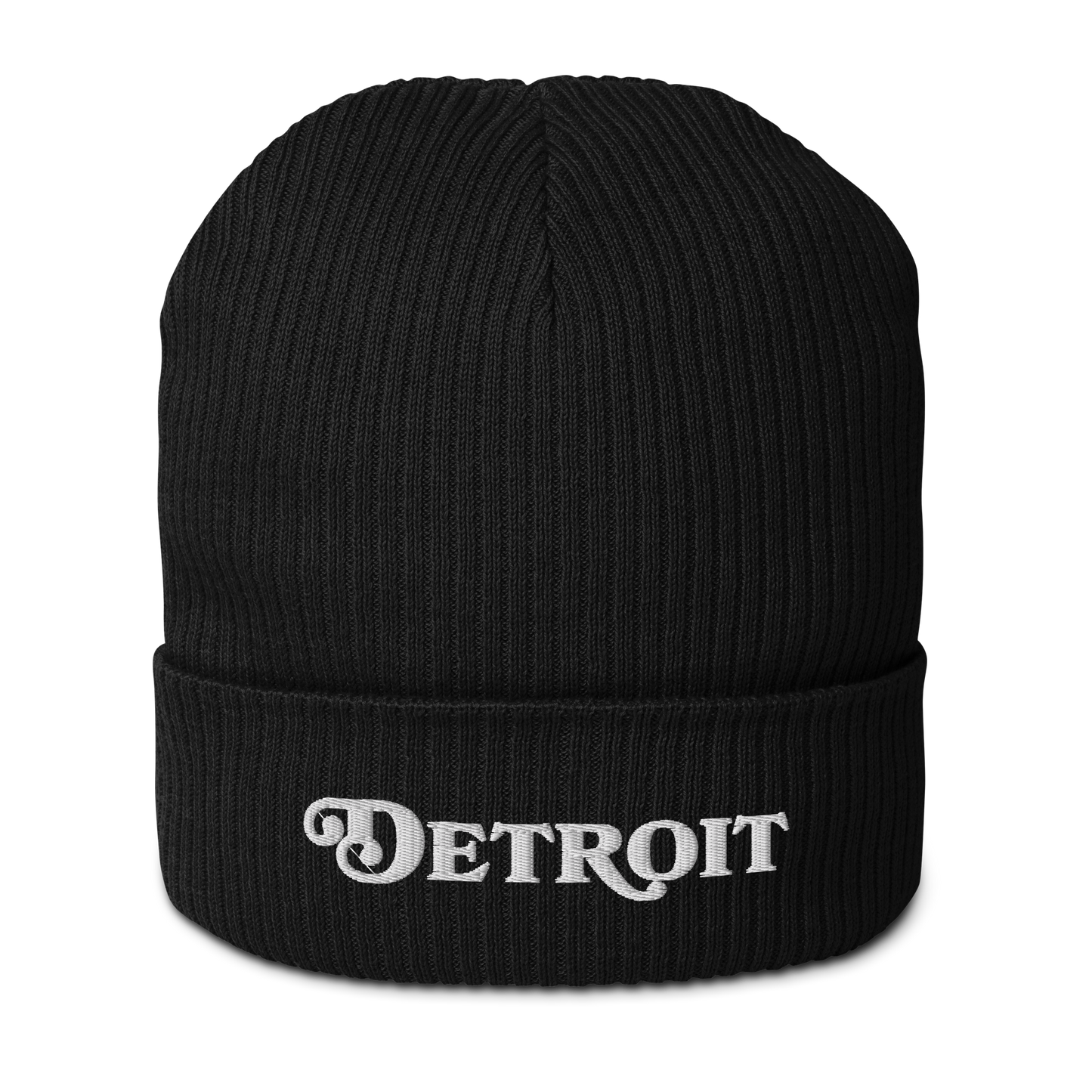 'Detroit' Organic Beanie (Sloped Serif Font)