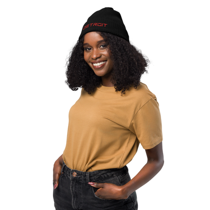 'Detroit' Organic Beanie (Electric Font) | Red