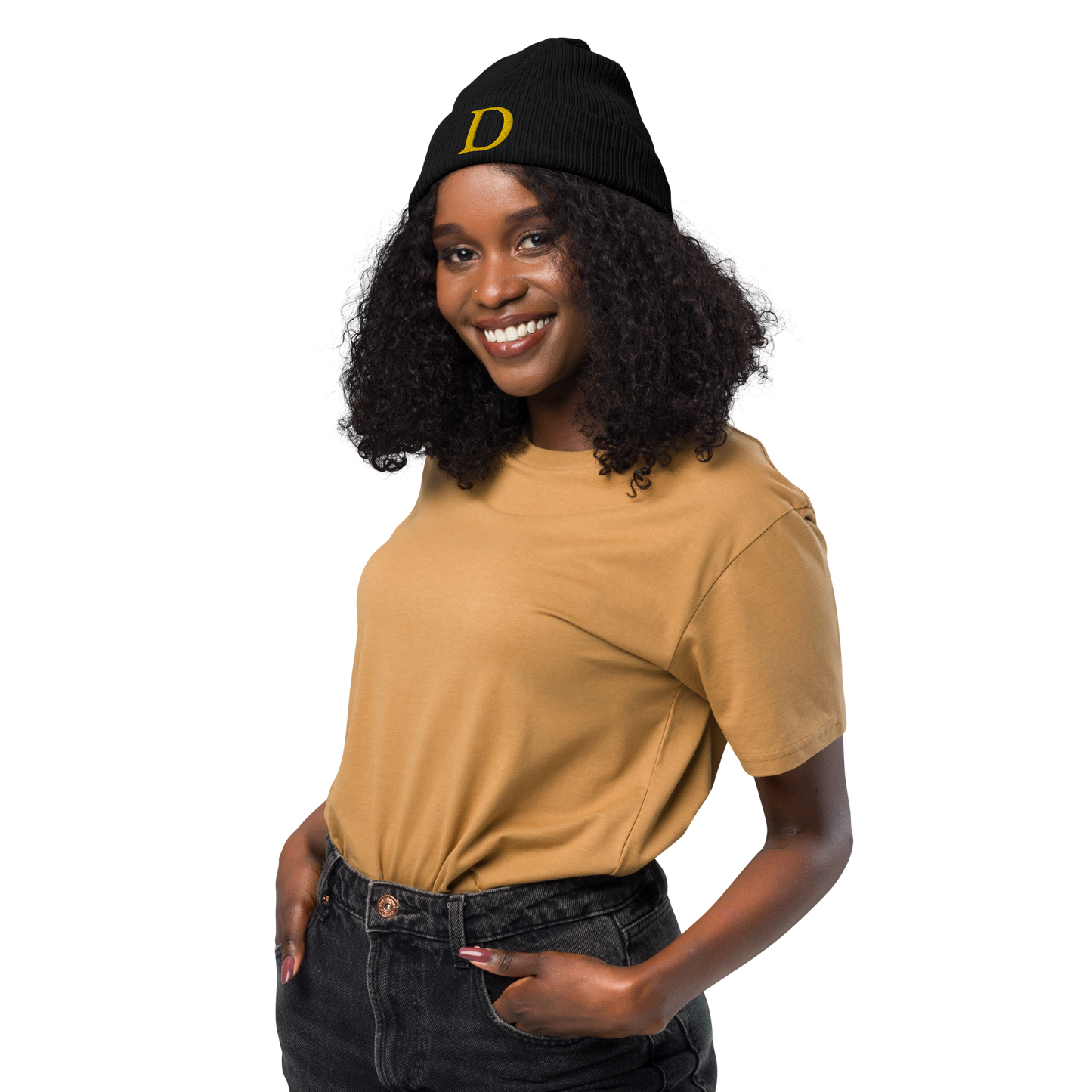 Detroit 'Old French D' Organic Beanie (Gold)