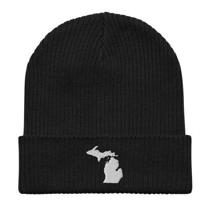 Michigan Organic Beanie | White Outline