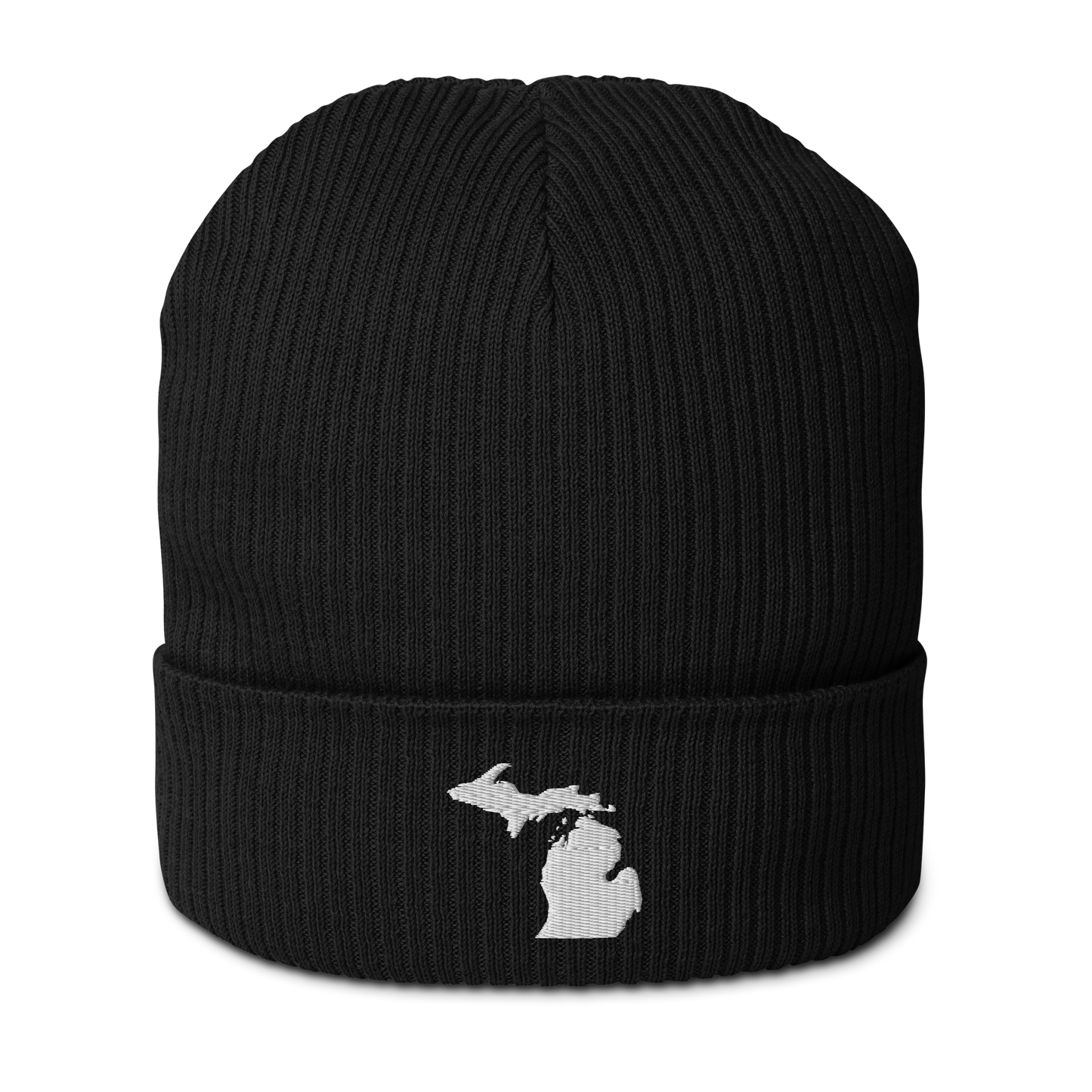 Michigan Organic Beanie | White Outline