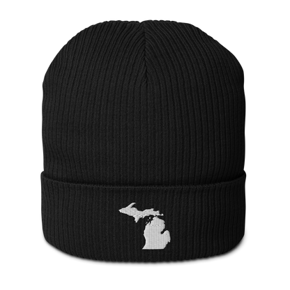 Michigan Organic Beanie | White Outline