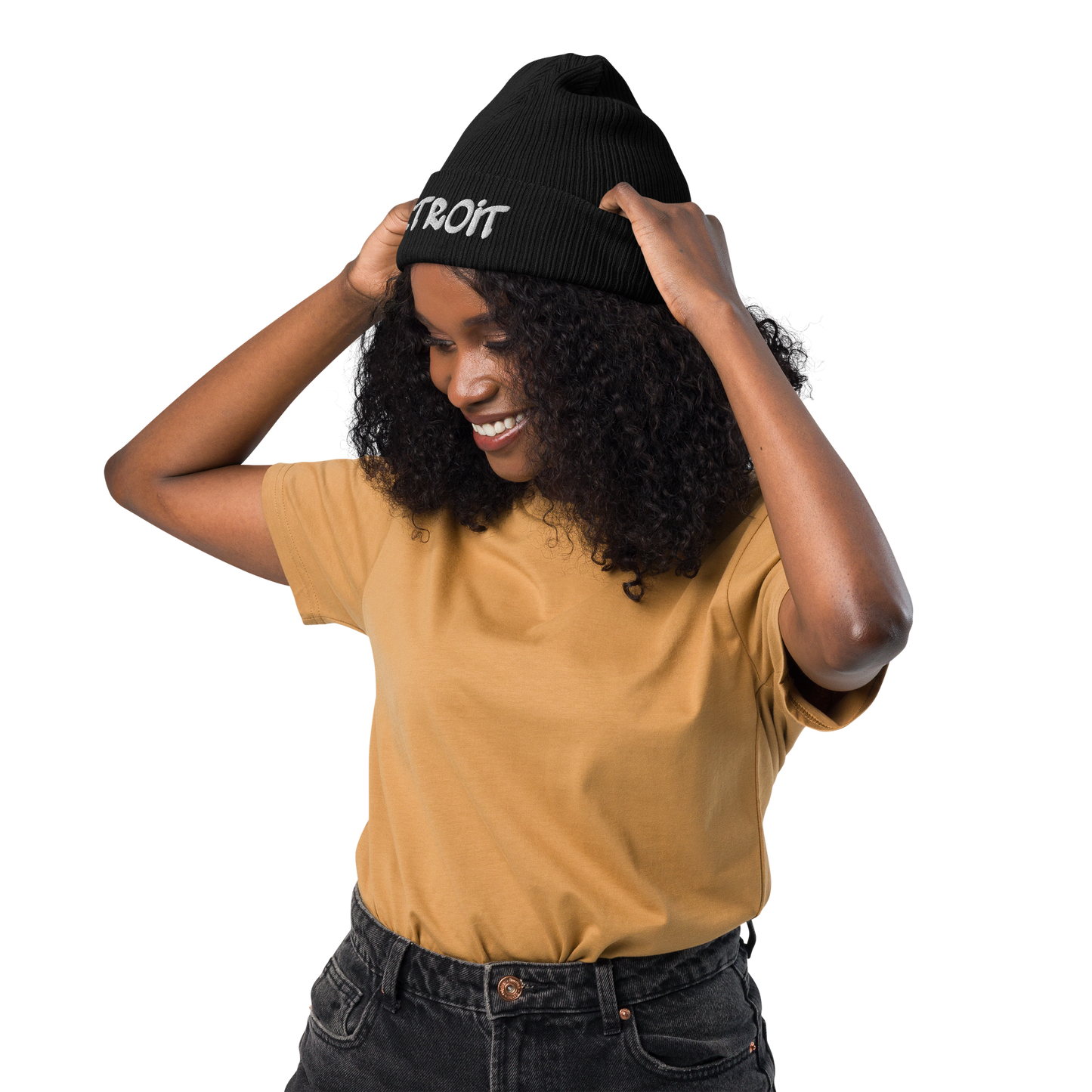 'Detroit' Organic Beanie (Tag Font)