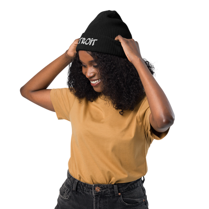 'Detroit' Organic Beanie (Tag Font)