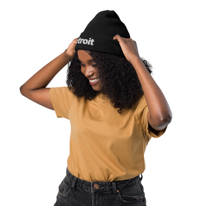 'Detroit' Organic Beanie (Small SUV Font)