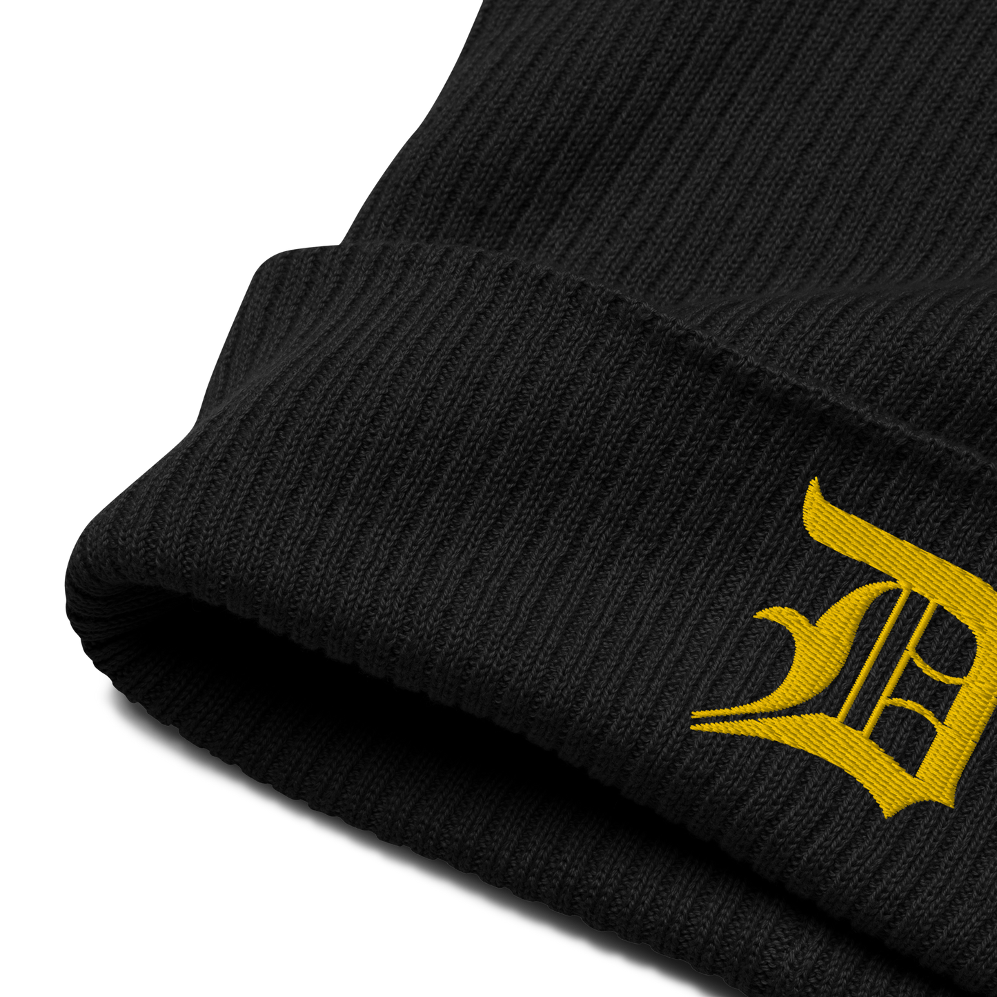 Detroit 'Old English D' Organic Beanie (Gold)