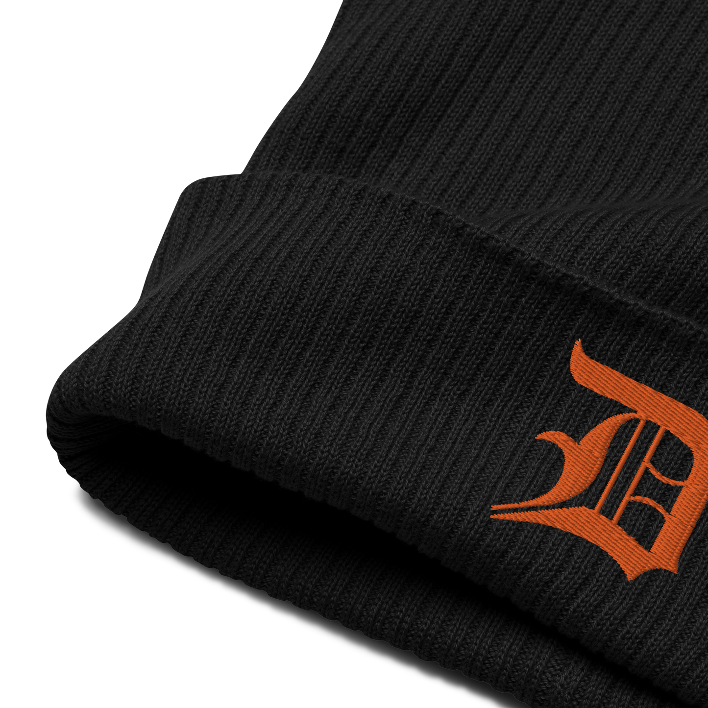 Detroit 'Old English D' Organic Beanie (Orange)