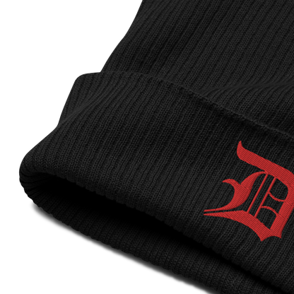 Detroit 'Old English D' Organic Beanie (Red)