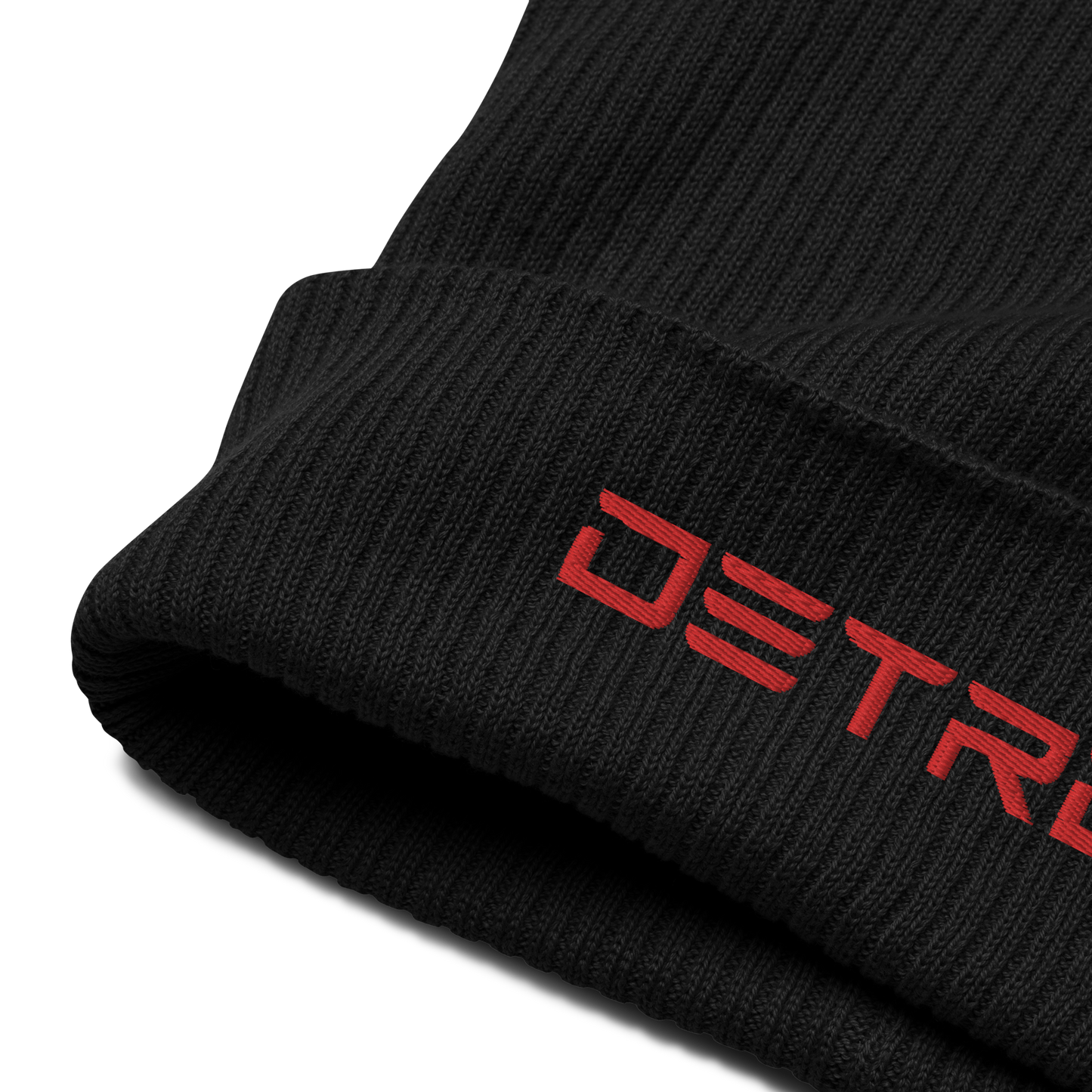 'Detroit'' Organic Beanie (Electric Font) | Red