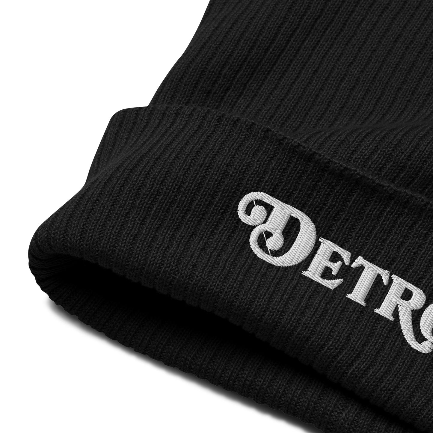 'Detroit' Organic Beanie (Sloped Serif Font)