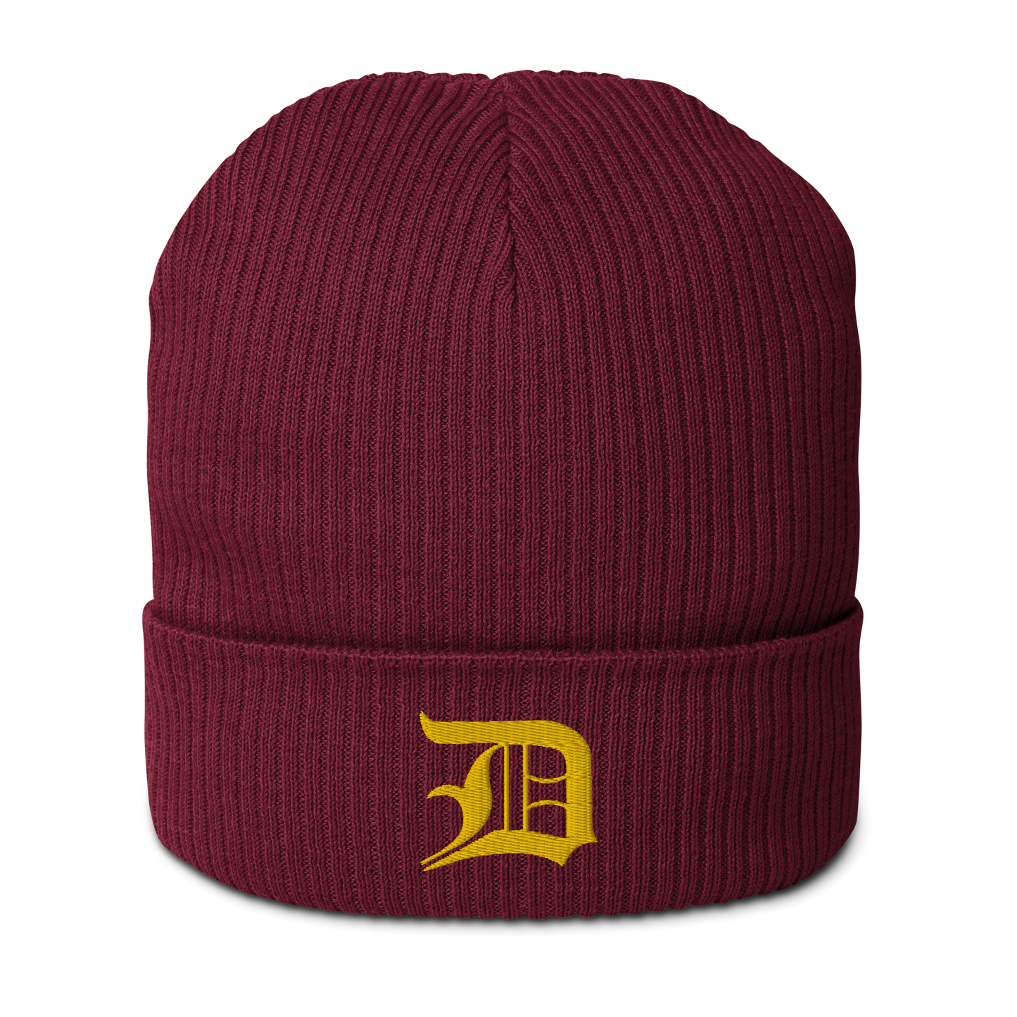 Detroit 'Old English D' Organic Beanie (Gold)