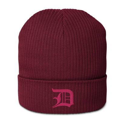 Detroit 'Old English D' Organic Beanie (Pink)