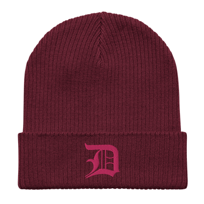 Detroit 'Old English D' Organic Beanie (Pink)