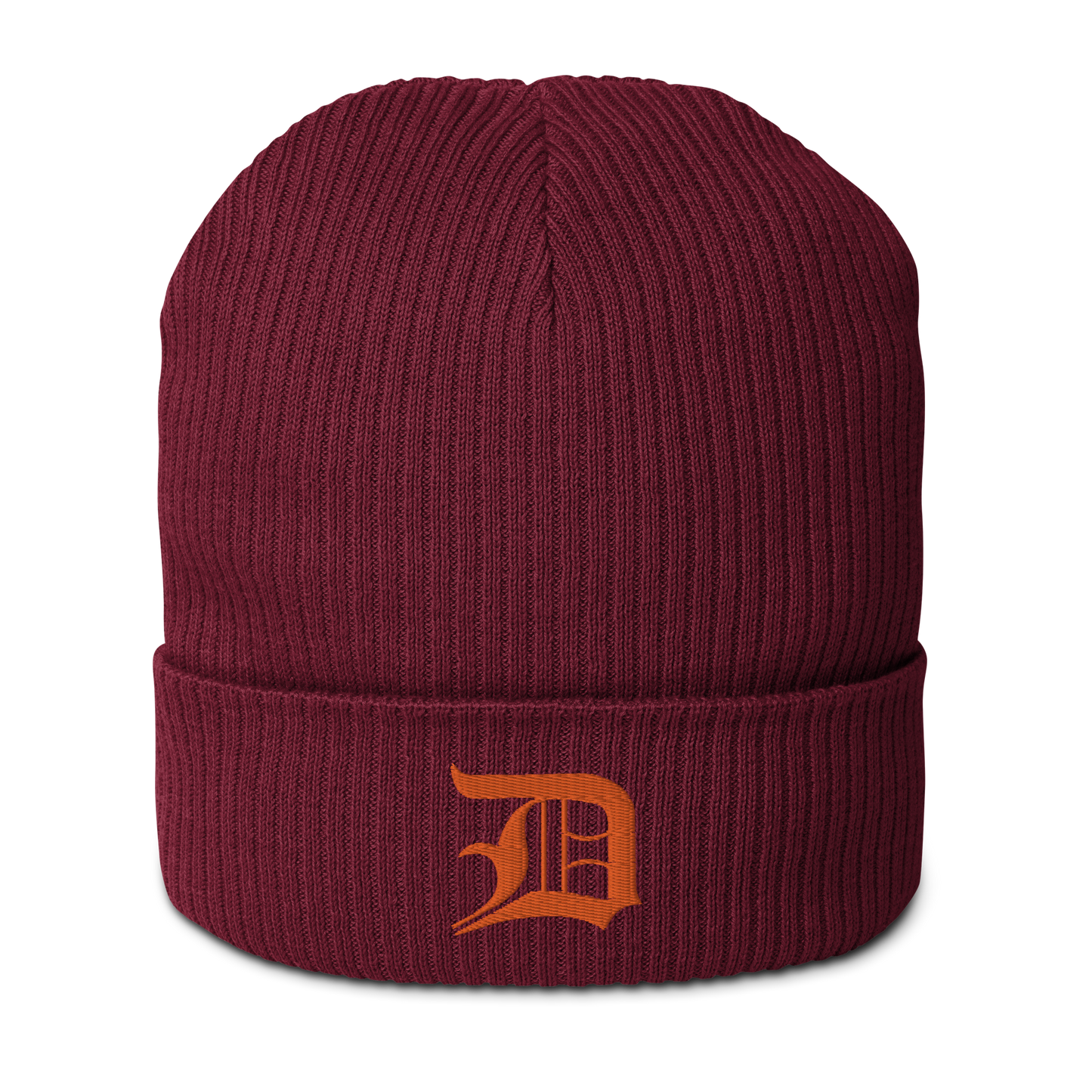 Detroit 'Old English D' Organic Beanie (Orange)