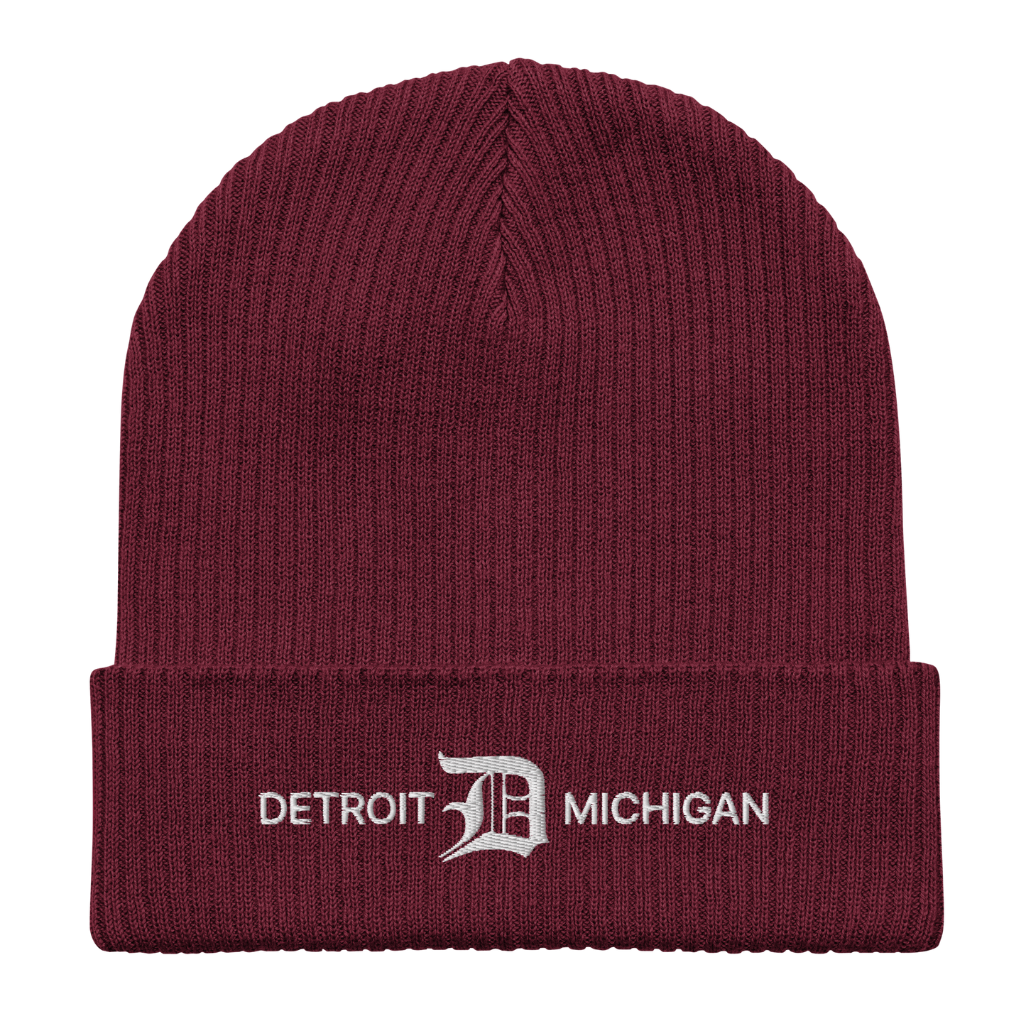 'Detroit Michigan' Organic Beanie (w/ Old English 'D')