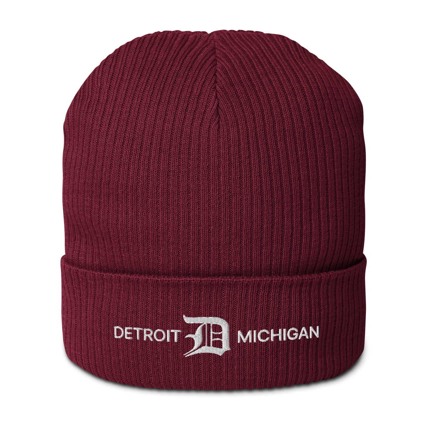 'Detroit Michigan' Organic Beanie (w/ Old English 'D')