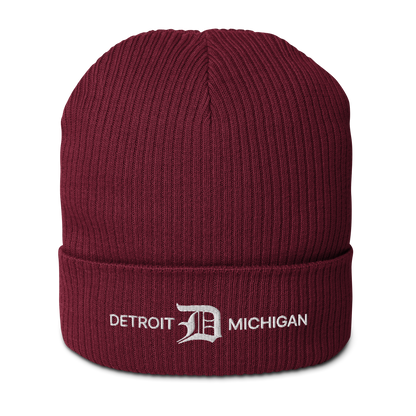 'Detroit Michigan' Organic Beanie (w/ Old English 'D')