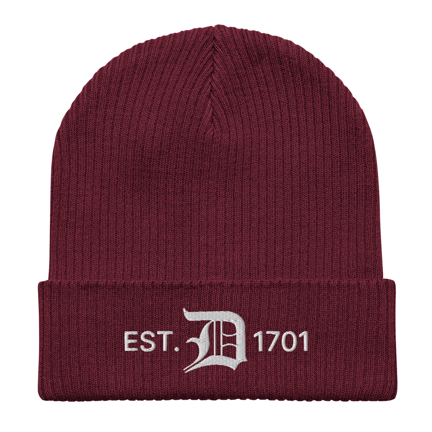 Detroit 'EST. 1701' Organic Beanie (w/ Old English 'D')