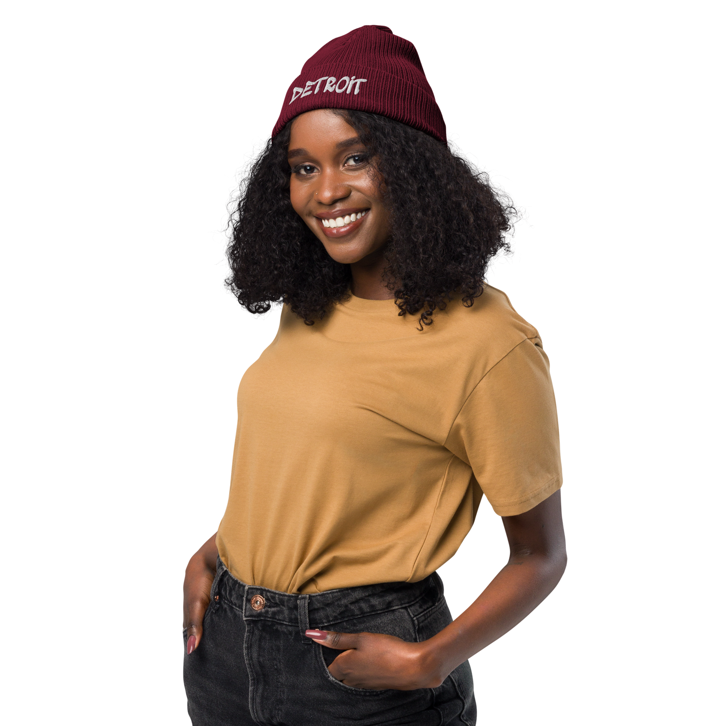 'Detroit' Organic Beanie (Tag Font)