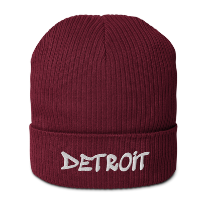 'Detroit' Organic Beanie (Tag Font)