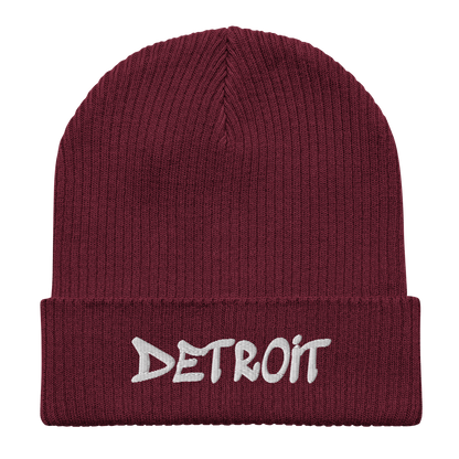 'Detroit' Organic Beanie (Tag Font)